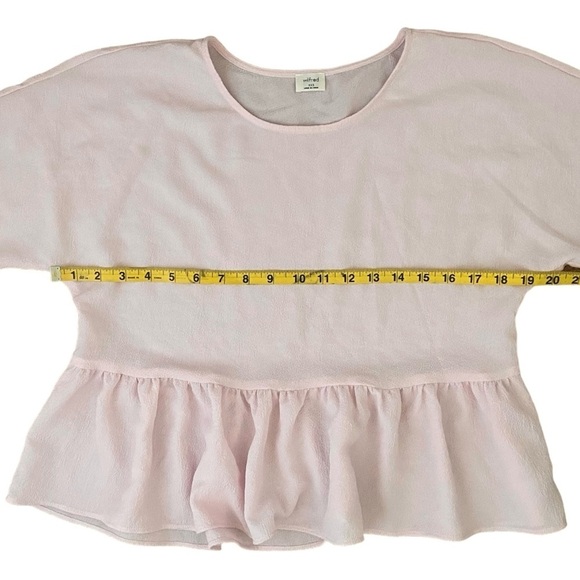 Aritzia Wilfred Macee Sakura Pink Peplum Top Blouse Size XXS Magnolia Oversized - Picture 5 of 8